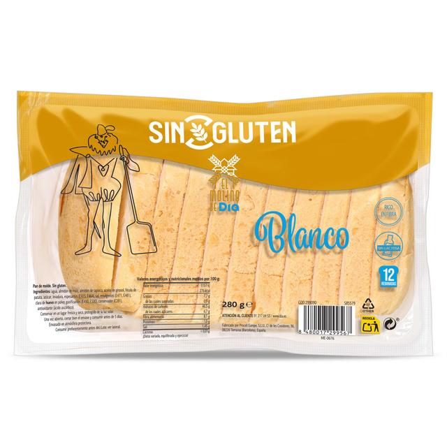 Pan de molde sin gluten El molino de Dia bolsa 280 g