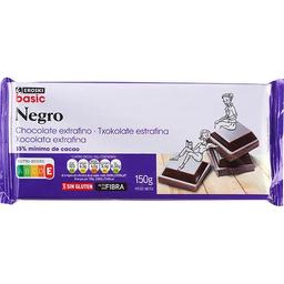 Chocolate negro extrafino eroski basic, tableta 150 g