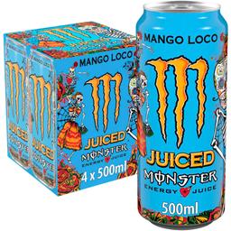 Monster Juiced Bebida Energética mango loco pack 4 latas 50 l