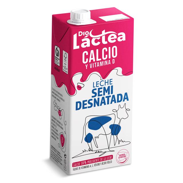 Leche semidesnatada calcio Dia Láctea brik 1 l