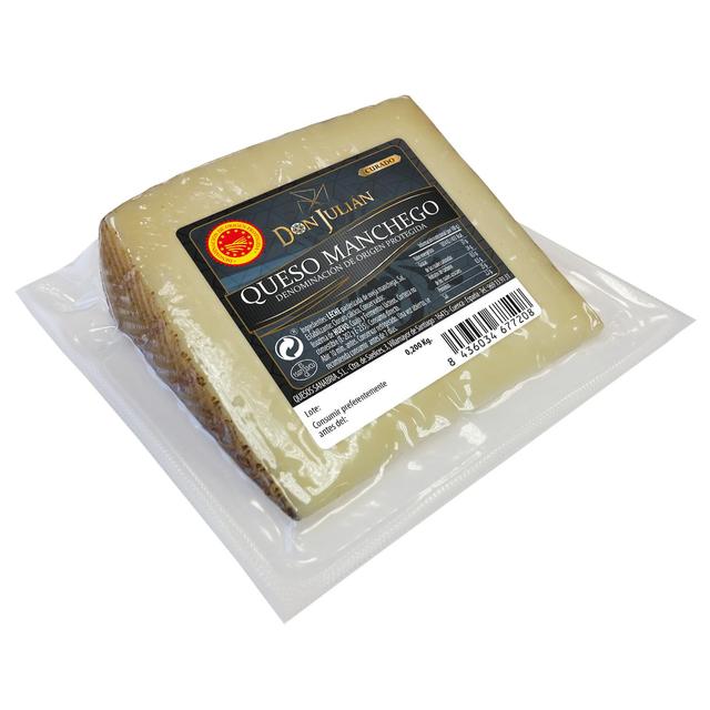 Queso manchego de oveja Don Julián curado viejo D.O.P. Sanabria cuña de 200 g