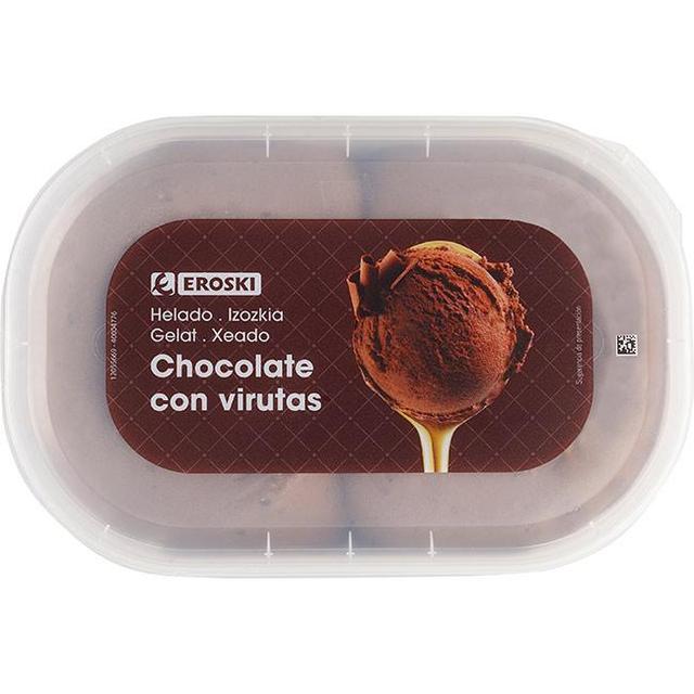Helado de chocolate eroski, tarrina 1 litro
