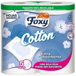 Papel higiénico 5 capas cotton foxy, paquete 4 rollos
