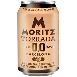 Cerveza tostada 0,0 moritz, lata 33 cl