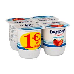 Yogur sabor fresa Danone sin gluten pack de 4 unidades de 120 g