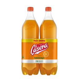 La Casera de naranja zero azucares añadidos pack de 2 botellas de 1,5 l