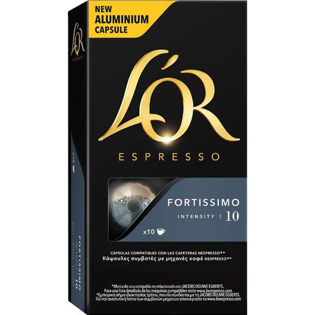 Café fortissimo compatible nespresso l'or, caja 10 uds