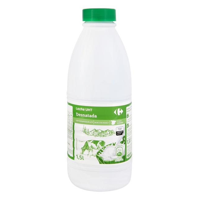 Leche desnatada Carrefour botella 1,5 l