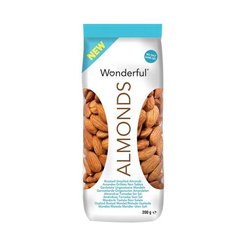 Almendras tostadas con piel sin sal WONDERFUL 200 g