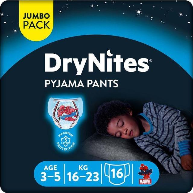 Pants de noche niño 16-23 kg 3-5 años drynites, paquete 16 uds