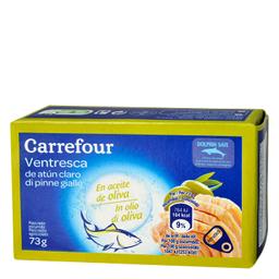 Ventresca de atún claro en aceite de oliva Carrefour 73 g