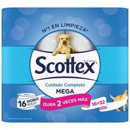 Papel higiénico scottex megarollo, paquete 16 rollos