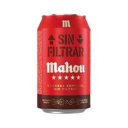 MAHOU 5 ESTRELLAS Cerveza Sin Filtrar lata de 33 cl