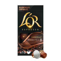 Café espresso chocolate en cápsulas L'Or compatible con Nespresso 10 ud