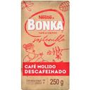 Café molido natural descafeinado bonka, paquete 250 g