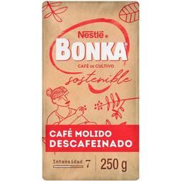Café molido natural descafeinado bonka, paquete 250 g
