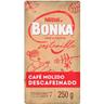 Café molido natural descafeinado bonka, paquete 250 g
