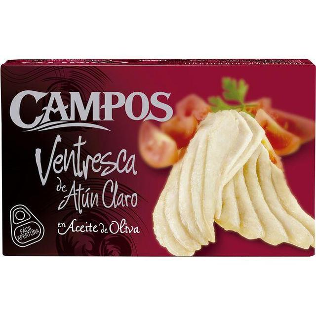 Ventresca de atún claro en aceite de oliva campos, lata 111 g