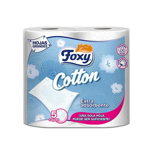 FOXY Papel higiénico 5 capas Cotton 4 rollos