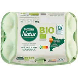 Huevo fresco cataluña eroski natur bio, cartón 6 uds