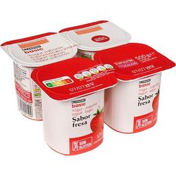 Yogur sabor fresa eroski basic, pack 4x125 g