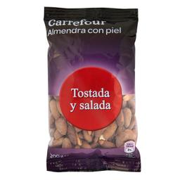 Almendras tostada y salada con piel Carrefour 200 g