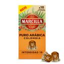 Café puro arábica colombia comp. nespresso marcilla, caja 10 uds