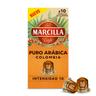 Café puro arábica Colombia en cápsulas Marcilla compatible con Nespresso 10 unidades de 5,2 g