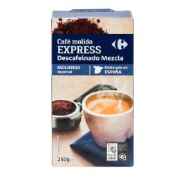Café molido mezcla express descafeinado Carrefour 250 g