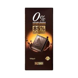 Chocolate negro 85% cacao extrafino y edulcorante Hacendado 0% azúcares añadidos