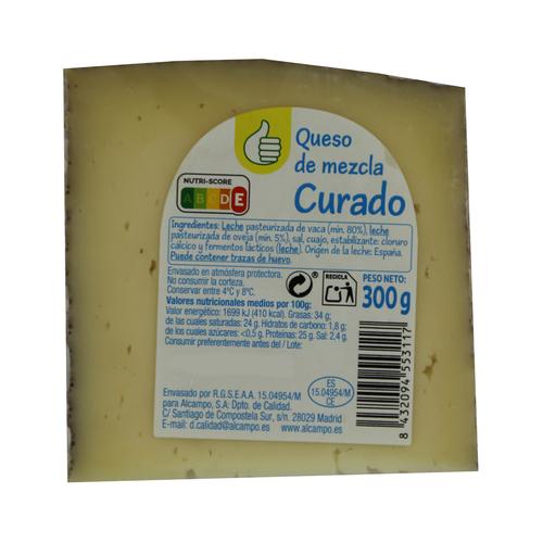 PRODUCTO ECONÓMICO ALCAMPO Queso mezcla curado PRODUCTO ECONÓMICO ALCAMPO 300 g