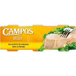 Atún en aceite de girasol campos, pack 3x70 g