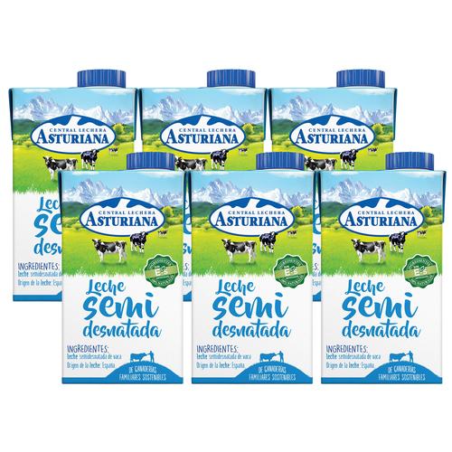 CENTRAL LECHERA ASTURIANA Leche de vaca semidesnatada de origen español 6 x 500 ml