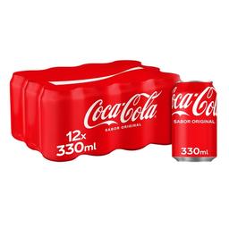 COCA COLA Refresco de cola pack 12 latas x 33 cl