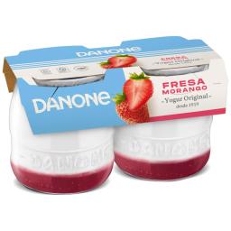 Yogur con fresas Danone Original pack de 2 unidades de 130 g