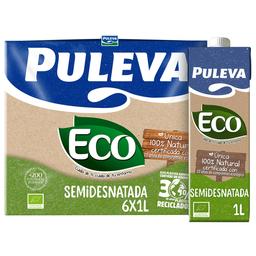 PULEVA Leche semidesnatada de vacas con alimentación ecológica Eco 6 x 1 l