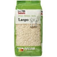 Arroz largo eroski basic, paquete 1 kg