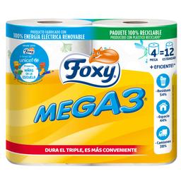 Papel higiénico FOXY mega rollo 4=12 rollos