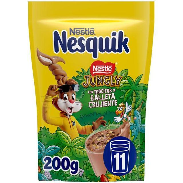 Cacao en polvo trocitos de galleta jungly nesquik, bolsa 200 g