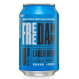 Cerveza Free Damm Lager 0,0 sin alcohol sin gluten lata 33 cl