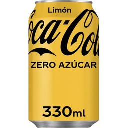 Refresco de cola al limón sin azúcar cola coca, lata 33 cl