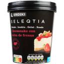 Helado cheesecake con salsa de fresa seleqtia, tarrina 390 g