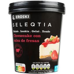 Helado cheesecake con salsa de fresa seleqtia, tarrina 390 g