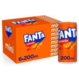 Fanta de naranja mini pack 6 latas 20 cl