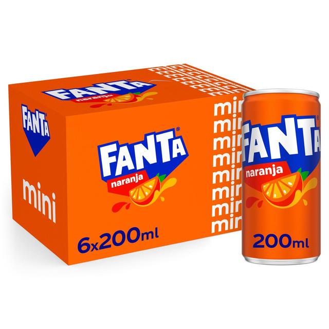 Fanta de naranja mini pack 6 latas 20 cl