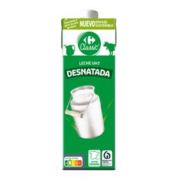 Leche desnatada Carrefour brik 1 l