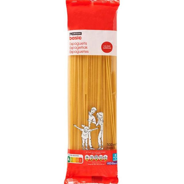 Spaghetti eroski basic, paquete 500 g