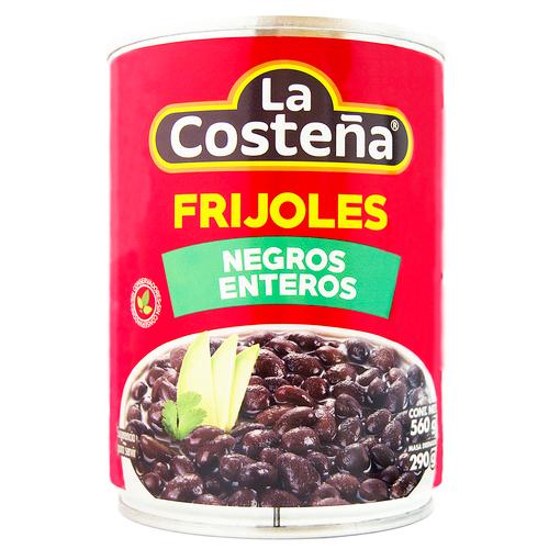 Frijoles negros enteros La costeña 560g