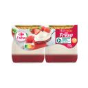 Yogur frutas con fresas Extra Carrefour sin gluten pack de 2 unidades de 125 g