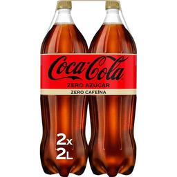 Refresco de cola sin cafeína coca cola zero, pack 2x2 litros